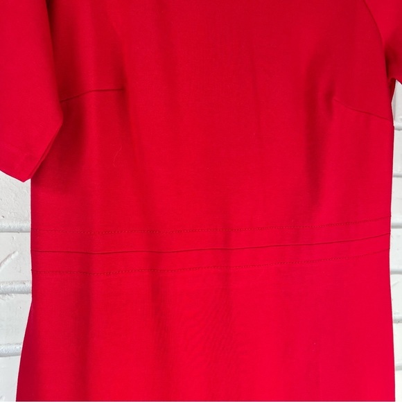 Talbots Round Neck Short Sleeve Ponte Sheath Back Zip Dress, Red, Size 4 - Picture 8 of 13